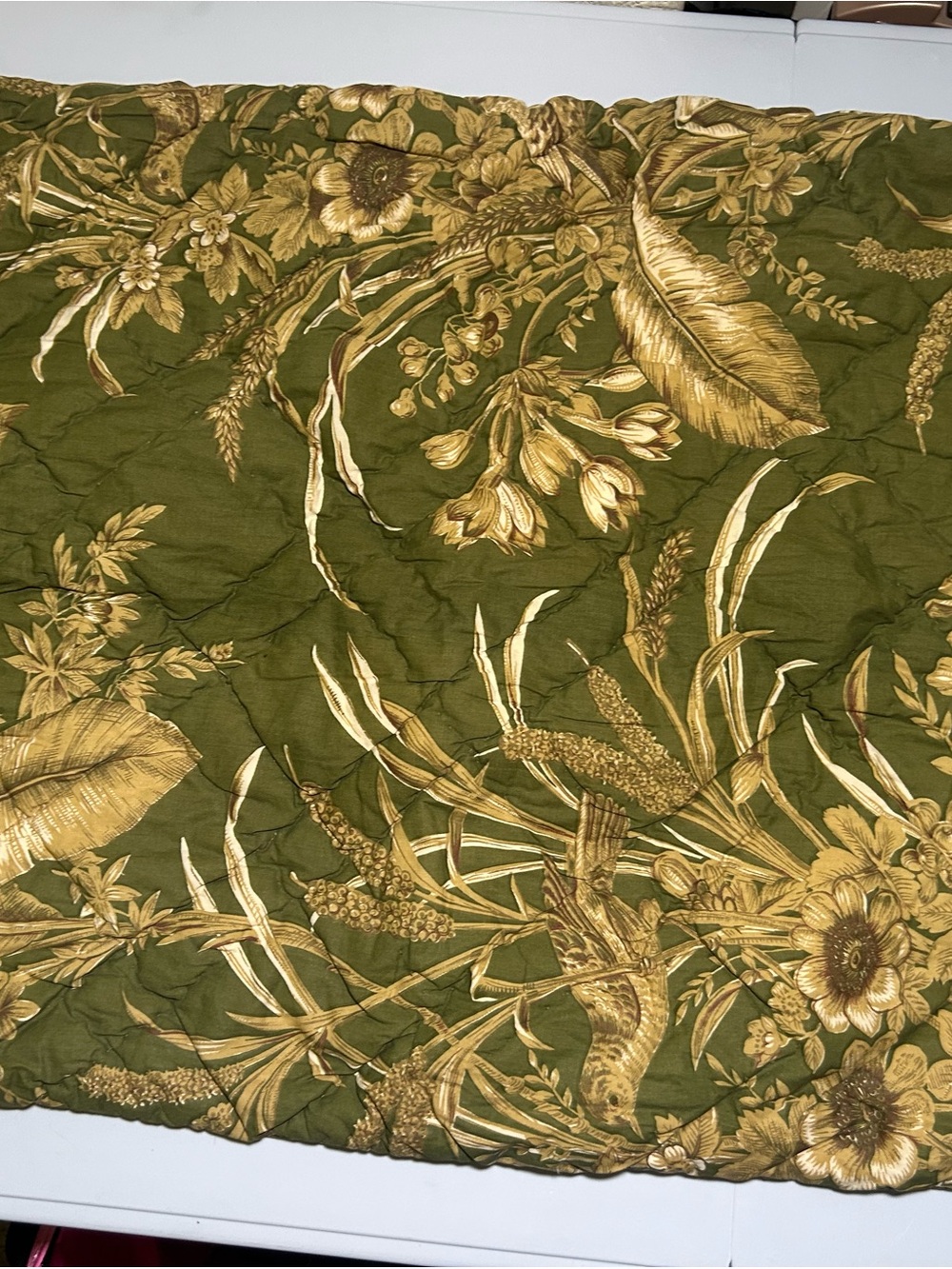 Charter Club Olive and Gold Quilted Textured 100% Cotton Pillow Cover Home Comfo